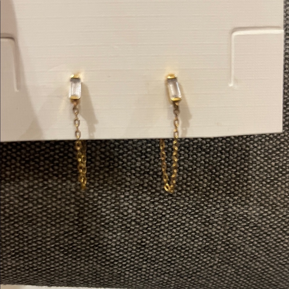 Crystal Chain Huggie Earrings